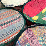 VINTAGE KANTHA QUILT PET BED W/CUSHION
