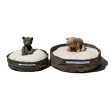 VINTAGE MATERIAL PET BED W/CUSHION / Small