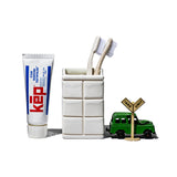 TILE PATTERNED BATH ENSEMBLE / Toothbrush Stand
