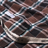 RECYCLE COTTON CHECK APRON / Brown