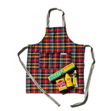 Recycle Cotton Check Apron / Red x Green