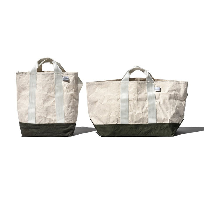 LAMINATED FABRIC x VINTAGE FABRIC BAG / 60 x 30