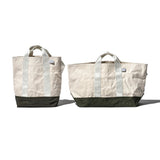 LAMINATED FABRIC x VINTAGE FABRIC BAG / 40 x 35