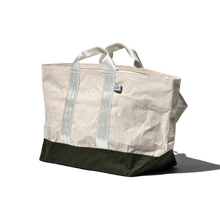 LAMINATED FABRIC x VINTAGE FABRIC BAG / 60 x 30