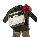 LAMINATED FABRIC x VINTAGE FABRIC BAG / 60 x 30