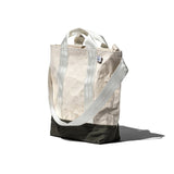 LAMINATED FABRIC x VINTAGE FABRIC BAG / 40 x 35