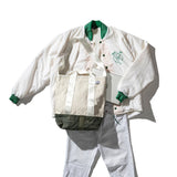 LAMINATED FABRIC x VINTAGE FABRIC BAG / 40 x 35