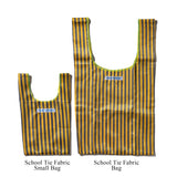 SCHOOL TIE FABRIC SMALL BAG / Green x Light Blue