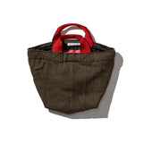 VINTAGE WOOL GARMENTS ZIP TOTE / Red Lining