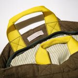 VINTAGE WOOL GARMENTS ZIP TOTE / Yellow Lining