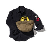 VINTAGE WOOL GARMENTS ZIP TOTE / Yellow Lining