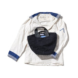 VINTAGE WOOL GARMENTS ZIP TOTE / Blue Lining