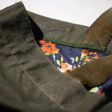 VINTAGE TENT FABRIC TOTE / FLOWER PRINT LINING