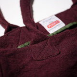 VINTAGE WOOL GARMENTS FABRIC BAG / BURGUNDY