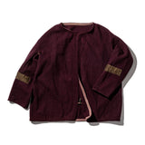 VINTAGE WOOL GARMENTS FABRIC BAG / BURGUNDY