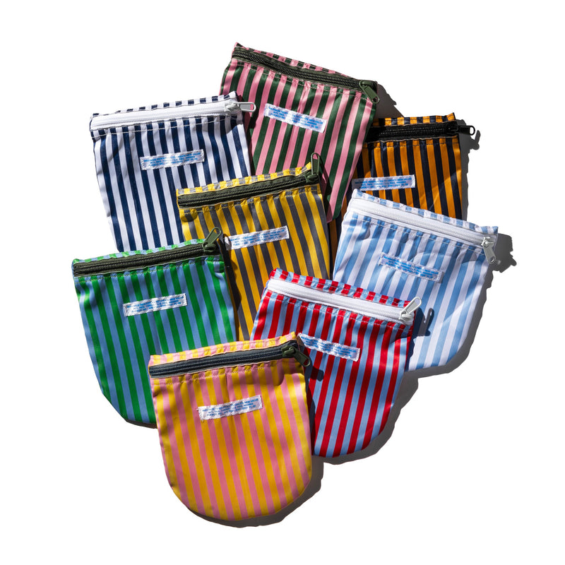 SCHOOL TIE FABRIC SEMICIRCLE POUCH