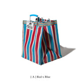 RECYCLED PLASTIC STRIPE BAG / Rectangle D26